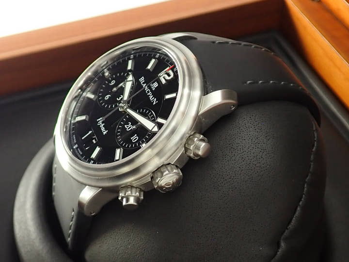 ブランパン レマン フライバック クロノグラフ Ref.2885F-11B30-53B ブラック文字盤 美品 27FF8A5V