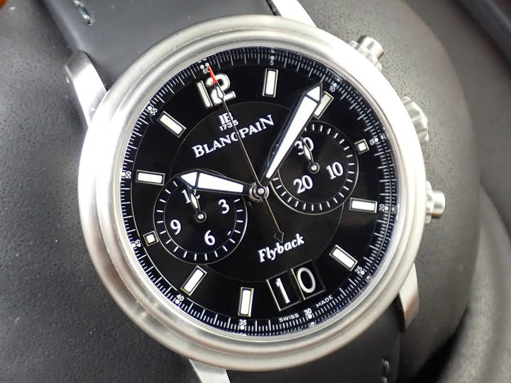 ブランパン レマン フライバック クロノグラフ Ref.2885F-11B30-53B ブラック文字盤 美品 YU8WXY66