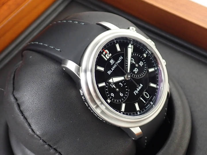 ブランパン レマン フライバック クロノグラフ Ref.2885F-11B30-53B ブラック文字盤 美品 YU8WXY66