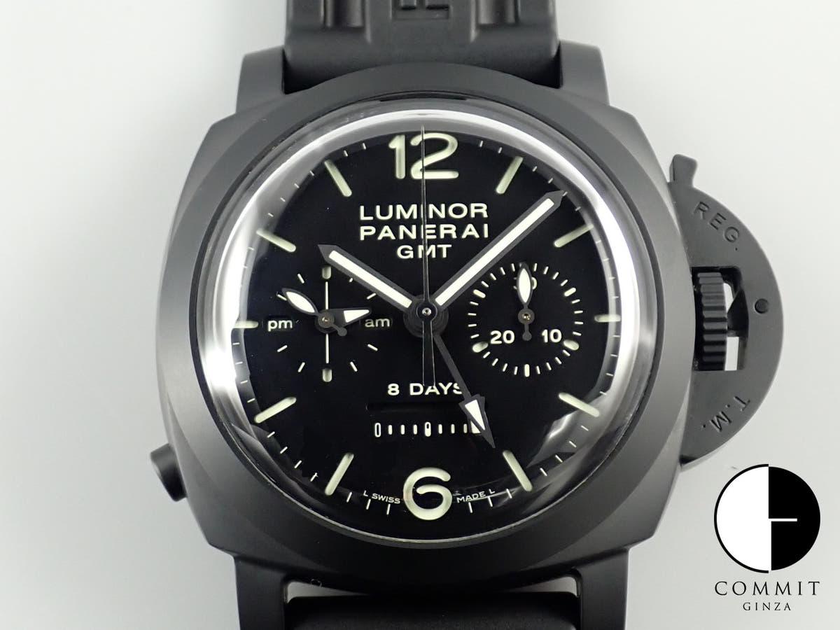 Panerai Luminor 1950 8DAYS Chrono Monopulsante GMT Ref.PAM00317 Black Dial Excellent Condition X964KUKM