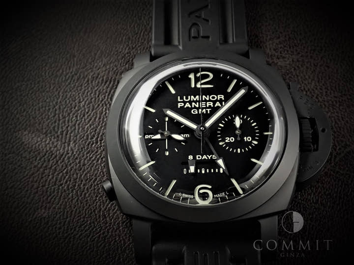 Panerai Luminor 1950 8DAYS Chrono Monopulsante GMT Ref.PAM00317 Black Dial Good Condition 50J0Z865