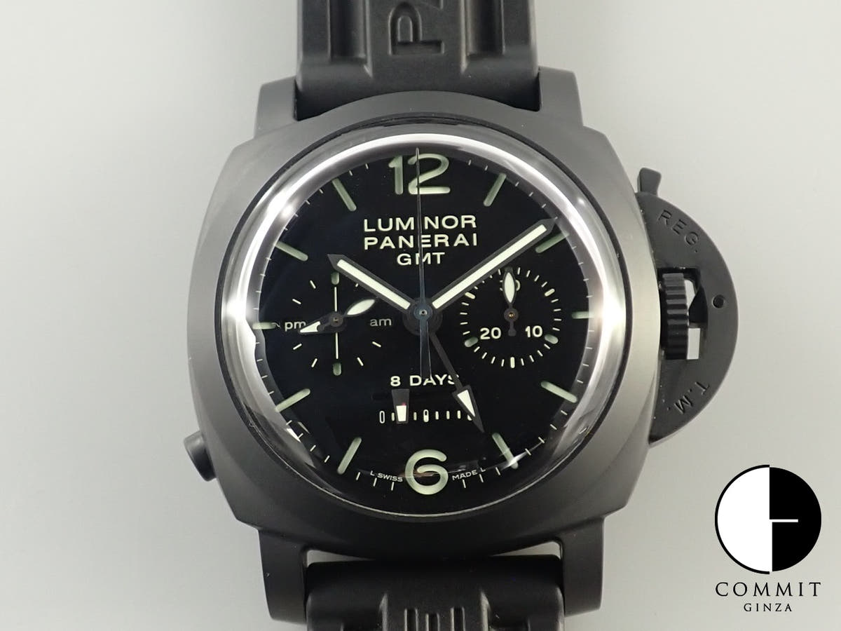 Panerai Luminor 1950 8DAYS Chrono Monopulsante GMT Ref.PAM00317 Black Dial Good Condition 50J0Z865
