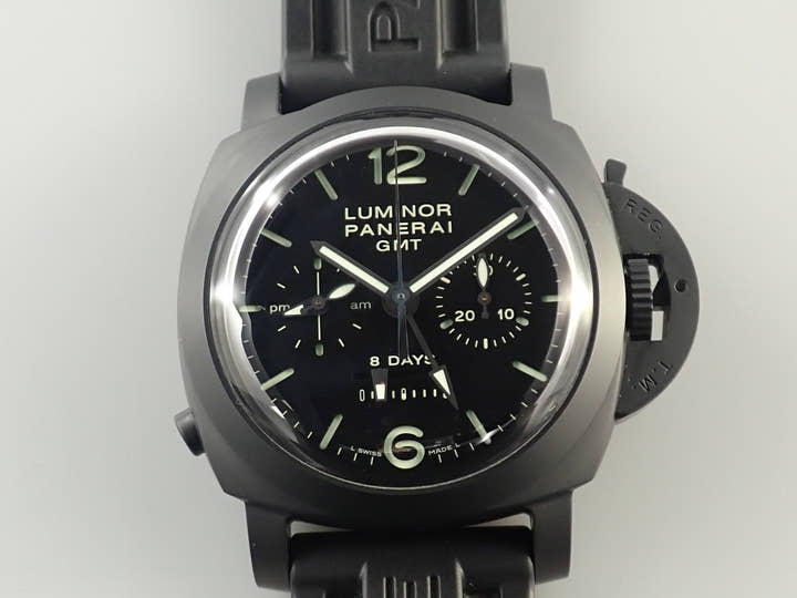 Panerai Luminor 1950 8DAYS Chrono Monopulsante GMT Ref.PAM00317 Black Dial Good Condition 50J0Z865