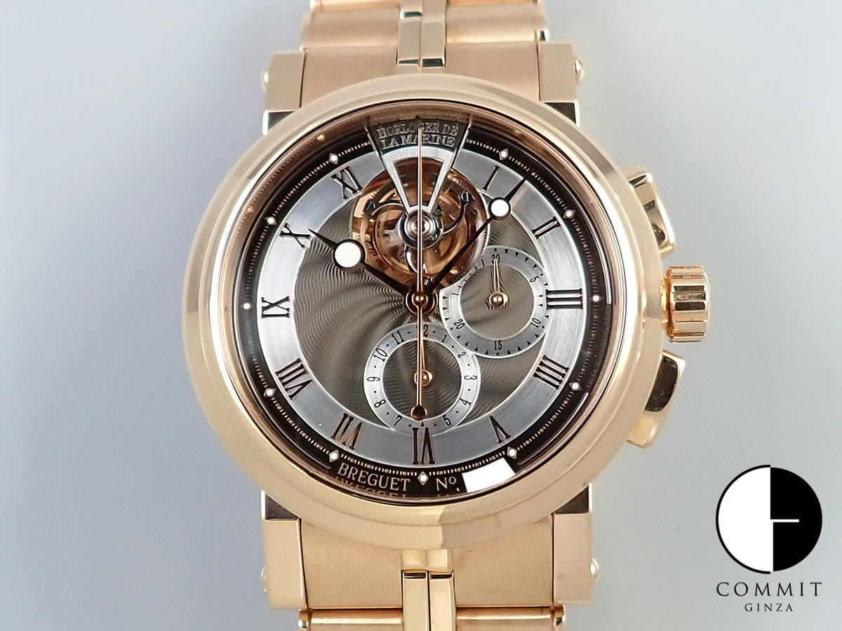 ブレゲ マリーン トゥールビヨン クロノグラフ Ref.5837BR/92/RZ0 ブラック文字盤 美品 52X1FK12