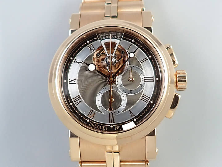 ブレゲ マリーン トゥールビヨン クロノグラフ Ref.5837BR/92/RZ0 ブラック文字盤 美品 52X1FK12