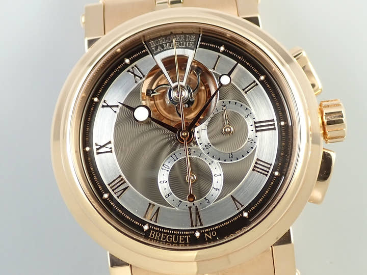 ブレゲ マリーン トゥールビヨン クロノグラフ Ref.5837BR/92/RZ0 ブラック文字盤 美品 52X1FK12