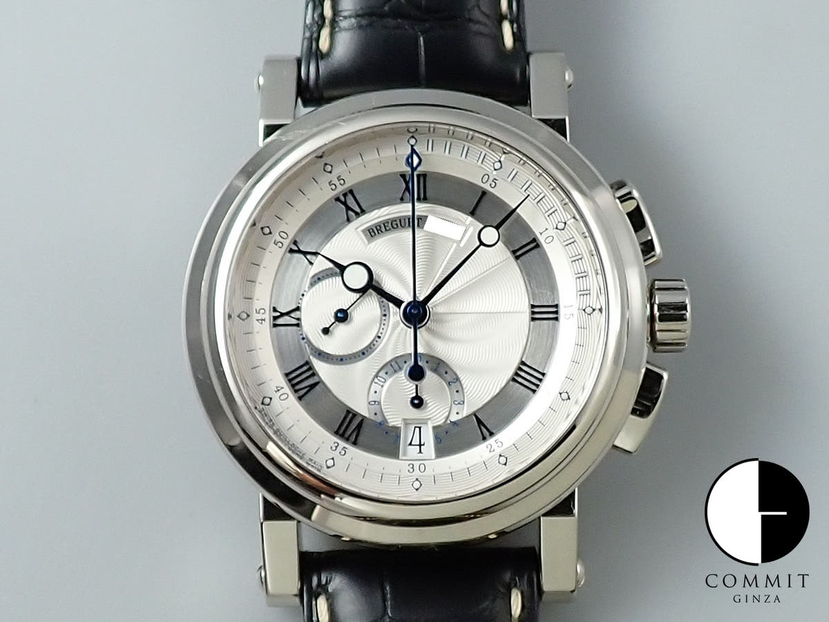 Breguet Marine II Chronograph Ref. 5827BB/12/5ZU Silver Dial Used 2SR362A6