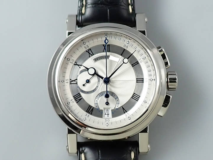Breguet Marine II Chronograph Ref. 5827BB/12/5ZU Silver Dial Used 2SR362A6