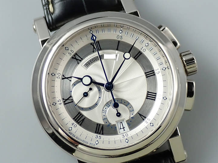 Breguet Marine II Chronograph Ref. 5827BB/12/5ZU Silver Dial Used 2SR362A6