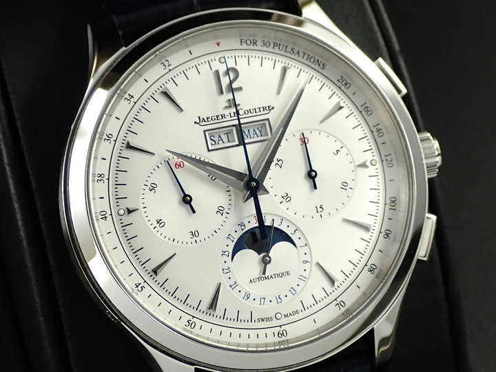 ジャガールクルト マスターコントロール クロノグラフカレンダー Ref.Q4138420 シルバー文字盤 中古 5WUWPVUW