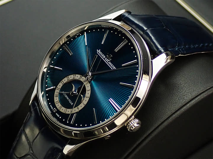 ジャガールクルト マスター ウルトラスリム ムーン エナメル Ref.Q13635E1 ブルーエナメル文字盤 美品 09XWWRXY