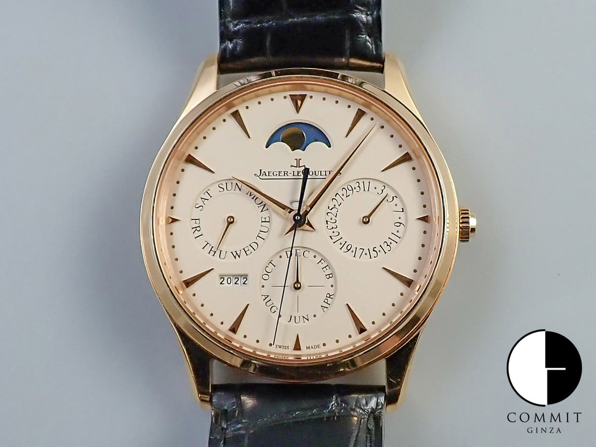 ジャガールクルト マスター ウルトラスリム パーペチュアルカレンダー Ref.Q1302520 エッグシェルベージュ文字盤 中古 8LV9P8RA