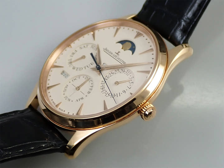 ジャガールクルト マスター ウルトラスリム パーペチュアルカレンダー Ref.Q1302520 エッグシェルベージュ文字盤 中古 8LV9P8RA