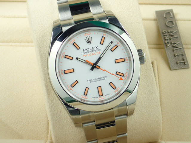 ロレックス ミルガウス Ref.116400 ホワイト文字盤 未使用 milgauss-11