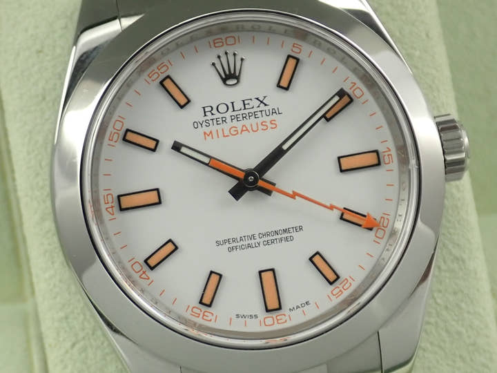 ロレックス ミルガウス Ref.116400 ステンレススチール ホワイト文字盤