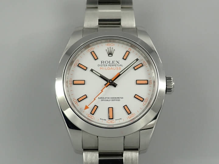 Rolex Milgauss Ref. 116400 Stainless Steel White Dial