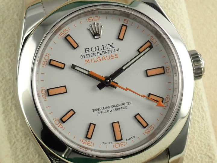 ロレックス ミルガウス Ref.116400 ステンレススチール ホワイト文字盤