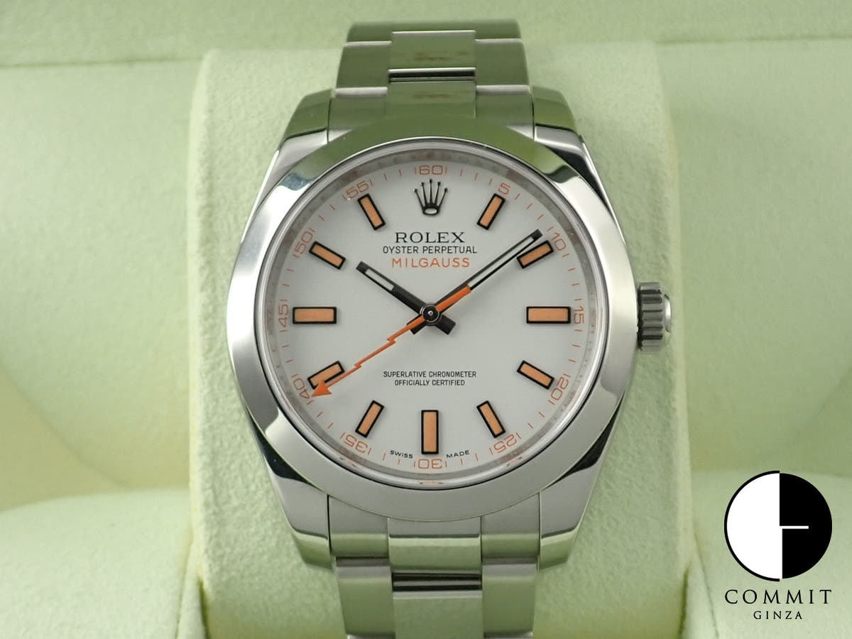 ロレックス ミルガウス Ref.116400 ステンレススチール ホワイト文字盤