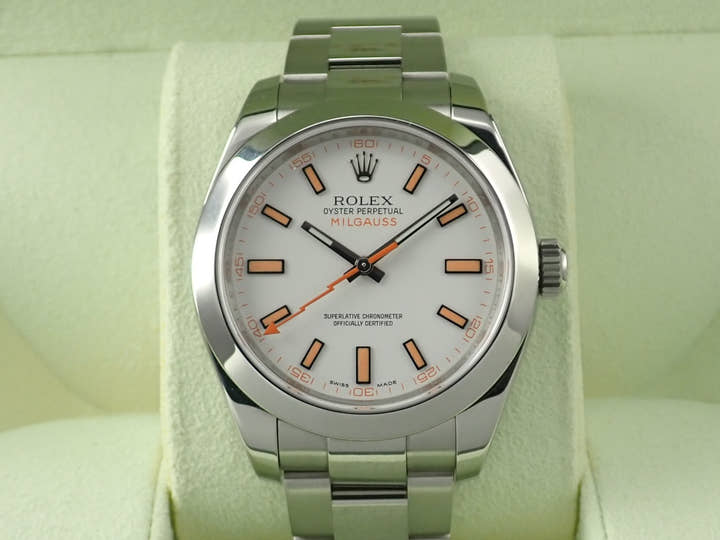 ロレックス ミルガウス Ref.116400 ステンレススチール ホワイト文字盤