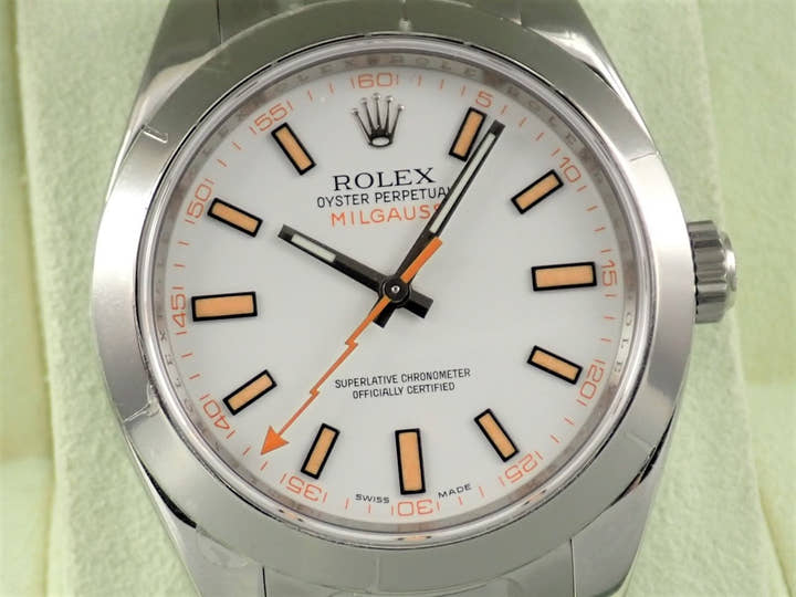 ロレックス ミルガウス Ref.116400 ステンレススチール ホワイト文字盤