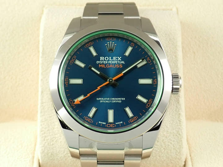 ロレックス ミルガウス Ref.116400GV ステンレススチール Zブルー文字盤
