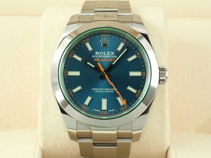 ロレックス ミルガウス Ref.116400GV ステンレススチール Zブルー文字盤