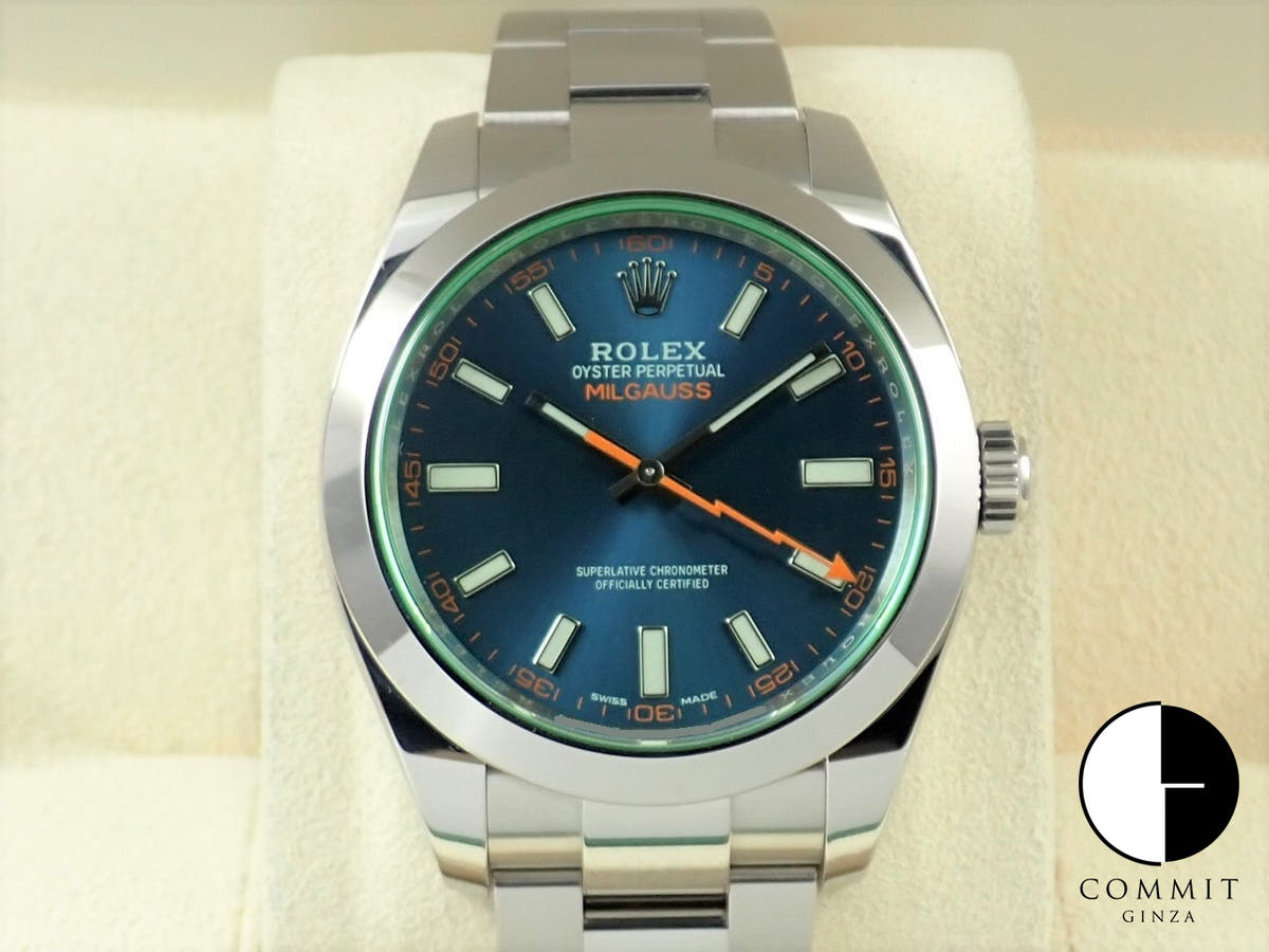 ロレックス ミルガウス Ref.116400GV ステンレススチール Zブルー文字盤