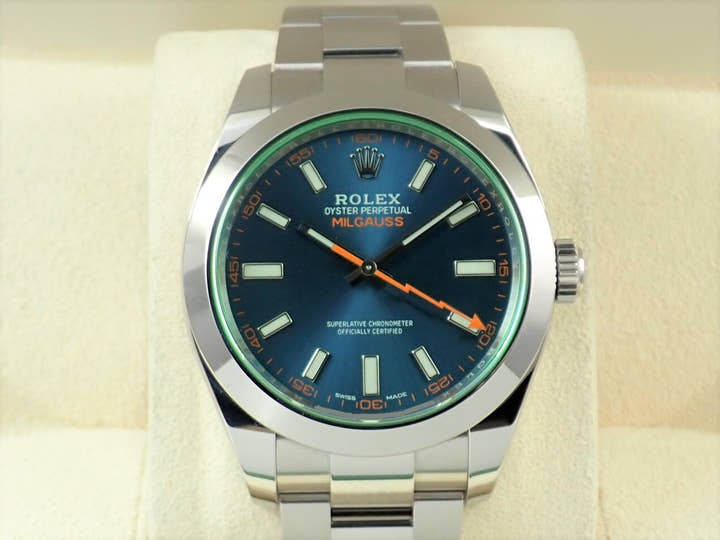 ロレックス ミルガウス Ref.116400GV ステンレススチール Zブルー文字盤