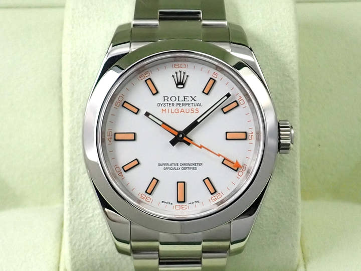 ロレックス ミルガウス Ref.116400 ステンレススチール ホワイト文字盤