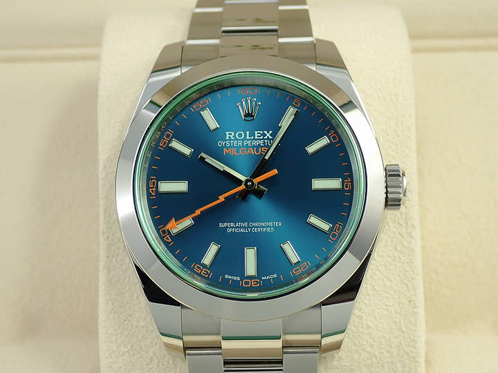 ロレックス ミルガウス Ref.116400GV ステンレススチール Zブルー文字盤