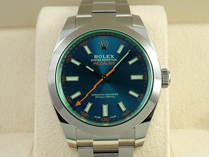 ロレックス ミルガウス Ref.116400GV ステンレススチール Zブルー文字盤
