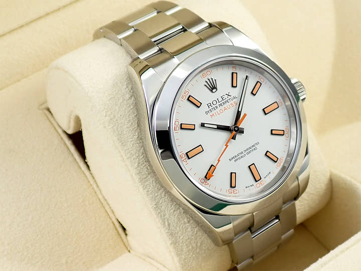 ロレックス ミルガウス Ref.116400 ステンレススチール ホワイト文字盤