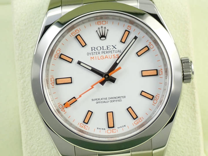 ロレックス ミルガウス Ref.116400 ステンレススチール ホワイト文字盤