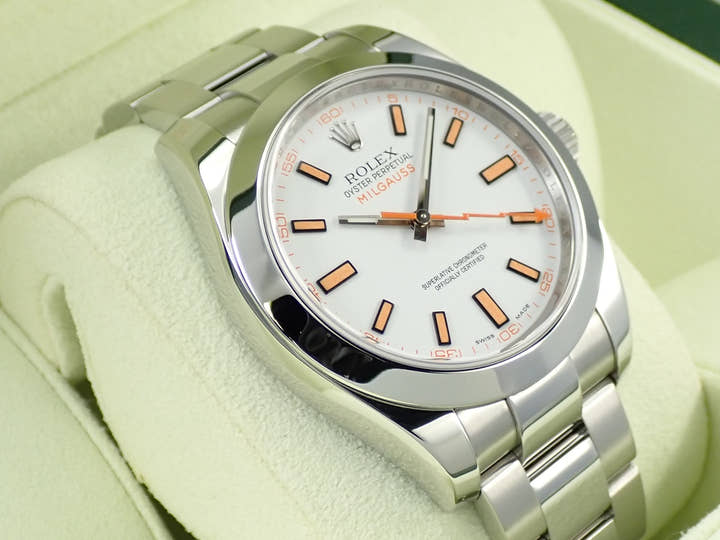 ロレックス ミルガウス Ref.116400 ステンレススチール ホワイト文字盤
