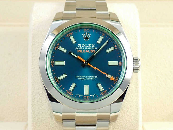 ロレックス ミルガウス Ref.116400GV ステンレススチール Zブルー文字盤