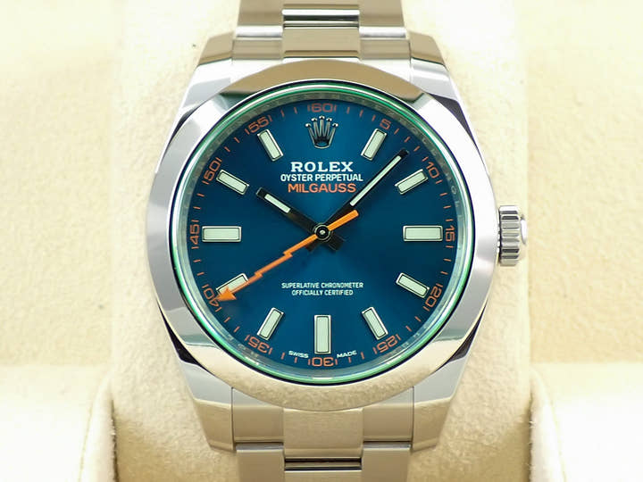 ロレックス ミルガウス Ref.116400GV ステンレススチール Zブルー文字盤