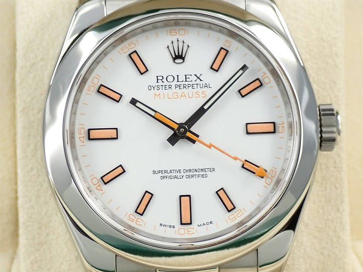 ロレックス ミルガウス Ref.116400 ステンレススチール ホワイト文字盤