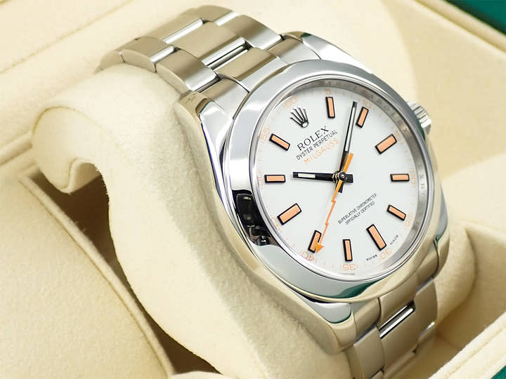 ロレックス ミルガウス Ref.116400 ステンレススチール ホワイト文字盤