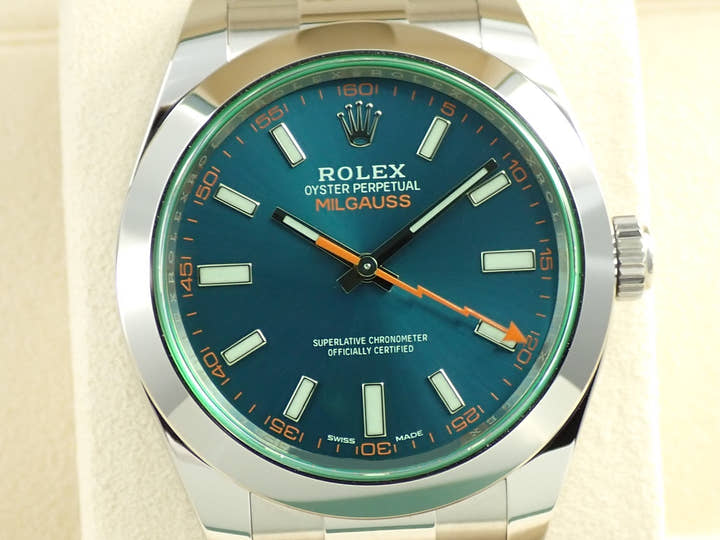 ロレックス ミルガウス Ref.116400GV ステンレススチール Zブルー文字盤