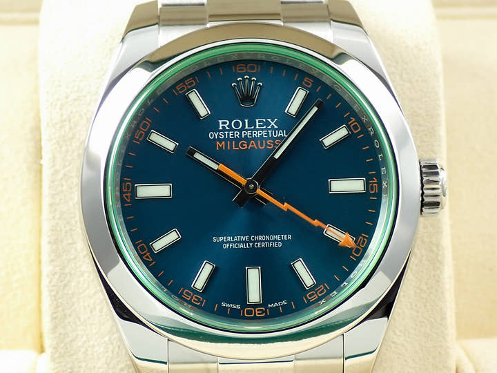 ロレックス ミルガウス Ref.116400GV ステンレススチール Zブルー文字盤