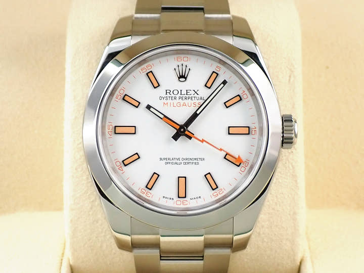 ロレックス ミルガウス Ref.116400 ステンレススチール ホワイト文字盤
