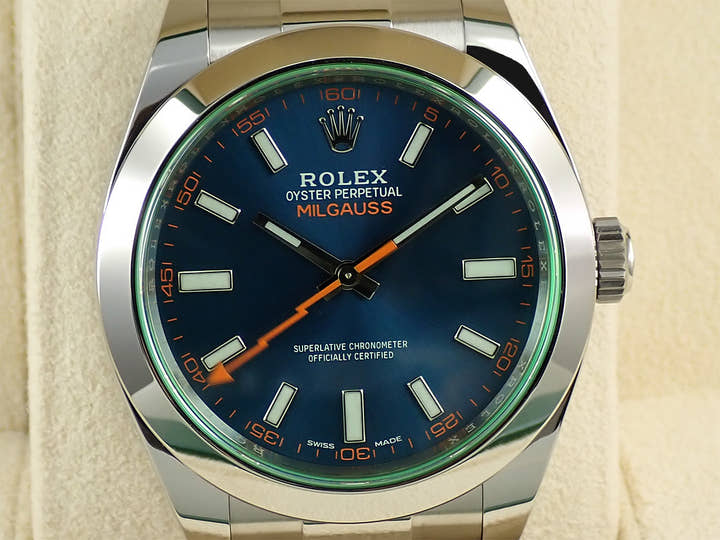 ロレックス ミルガウス Ref.116400GV ステンレススチール Zブルー文字盤