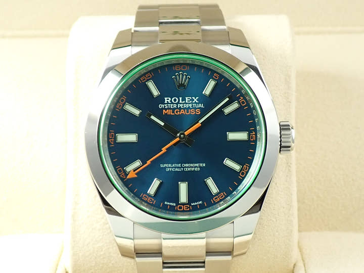 ロレックス ミルガウス Ref.116400GV ステンレススチール Zブルー文字盤