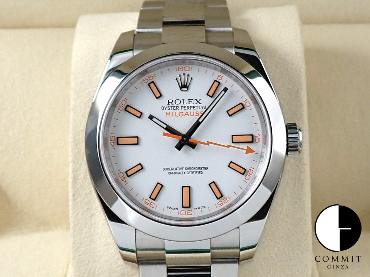 ロレックス ミルガウス Ref.116400 ステンレススチール ホワイト文字盤