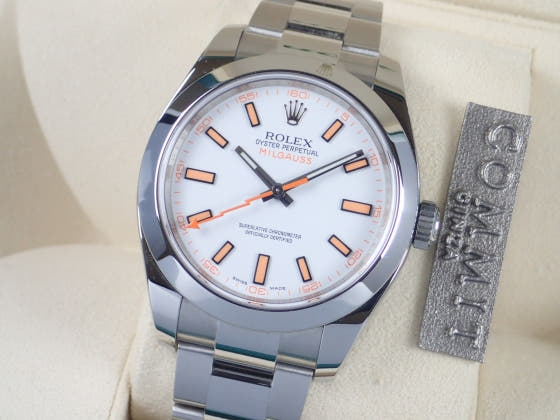 ロレックス ミルガウス Ref.116400 ホワイト文字盤 中古 milgauss-3