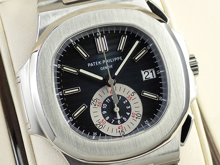 パテックフィリップ ノーチラス クロノグラフ Ref.5980/1A-001 ステンレススチール ブルー文字盤