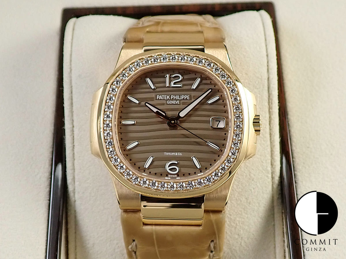 パテックフィリップ ノーチラス クォーツ TIFFANY&CO. Ref.7010R-012 ローズゴールド ゴールデン・ブラウン文字盤