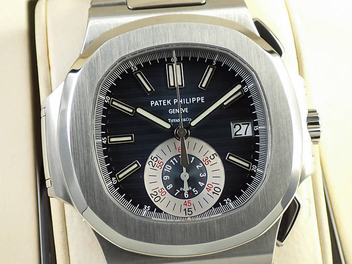 パテックフィリップ ノーチラス クロノグラフ TIFFANY&CO. Ref.5980/1A-001 ステンレススチール ブルー文字盤