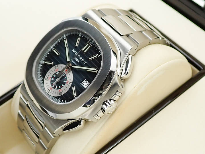 パテックフィリップ ノーチラス クロノグラフ TIFFANY&CO. Ref.5980/1A-001 ステンレススチール ブルー文字盤