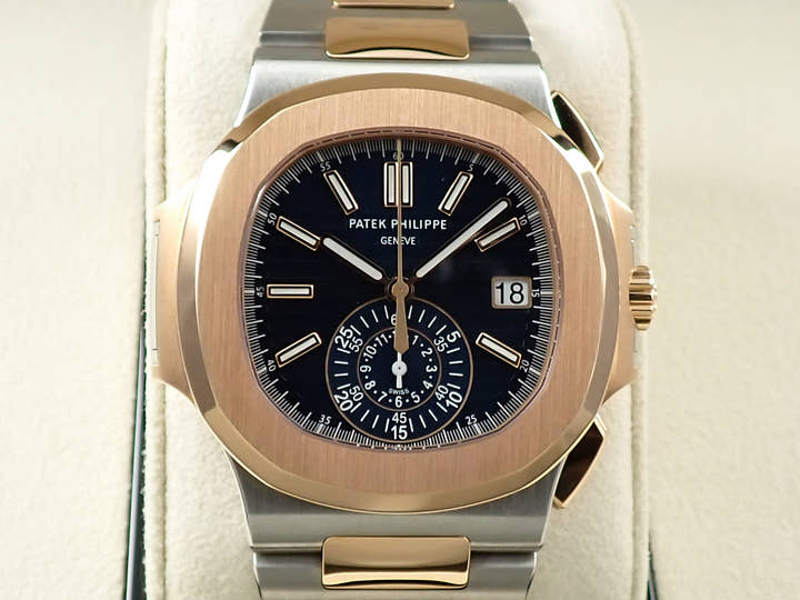 パテックフィリップ ノーチラス クロノグラフ Ref.5980/1AR-001 ステンレススチール/ローズゴールド ブルー文字盤